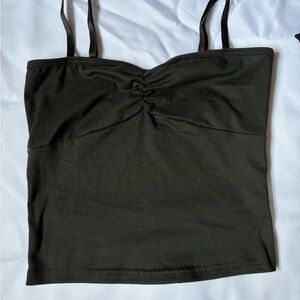 SHEIN Black Ruched Camisole Top